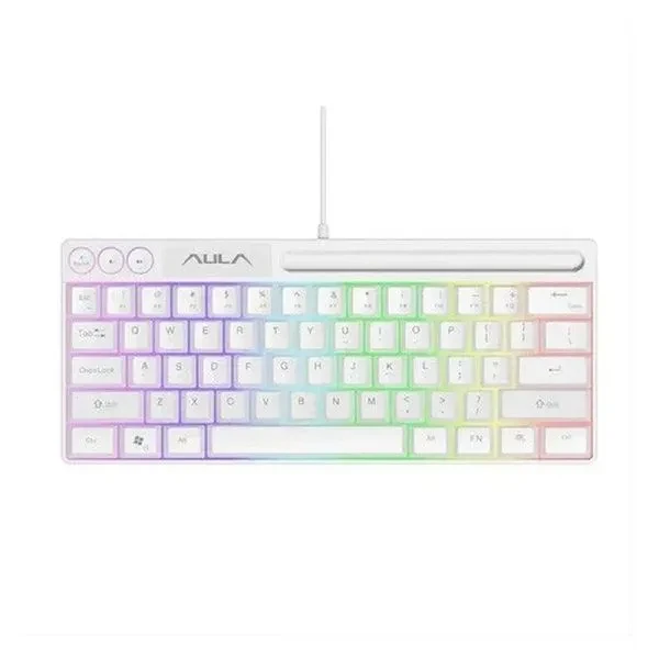Aula F3061 Membrane RGB Gaming Keyboard-White Color