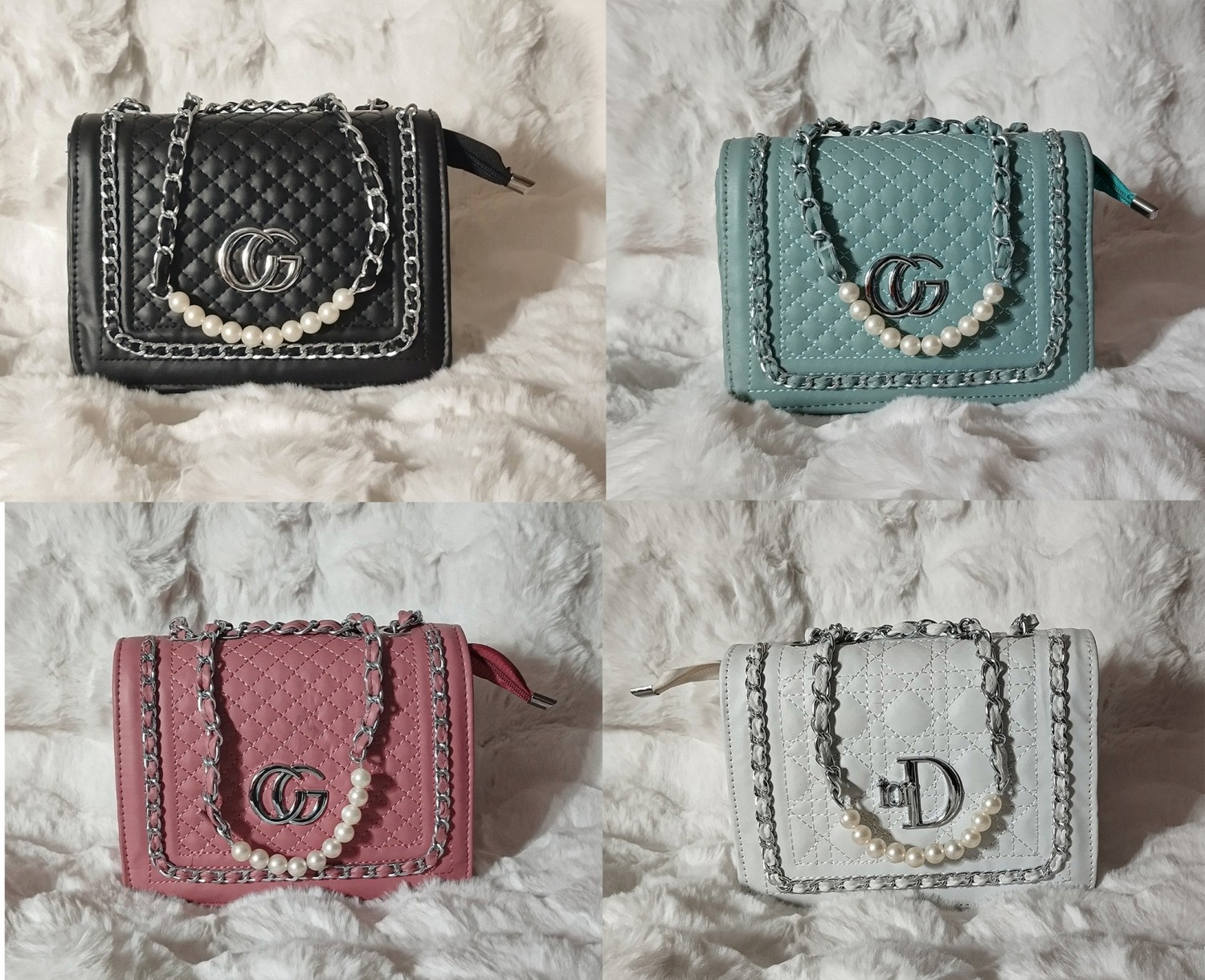 Dior Embroidery Chain Cross Body & Shoulder Bag