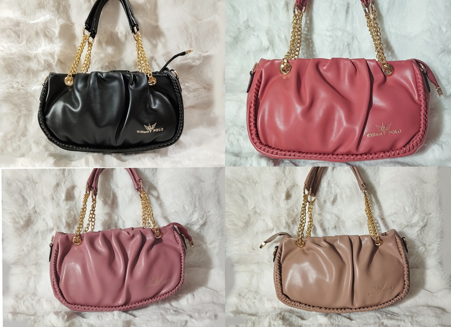 ELEGANT MART Double Chain Belt Shirley Leather Crossbody Shoulder Bag for girls